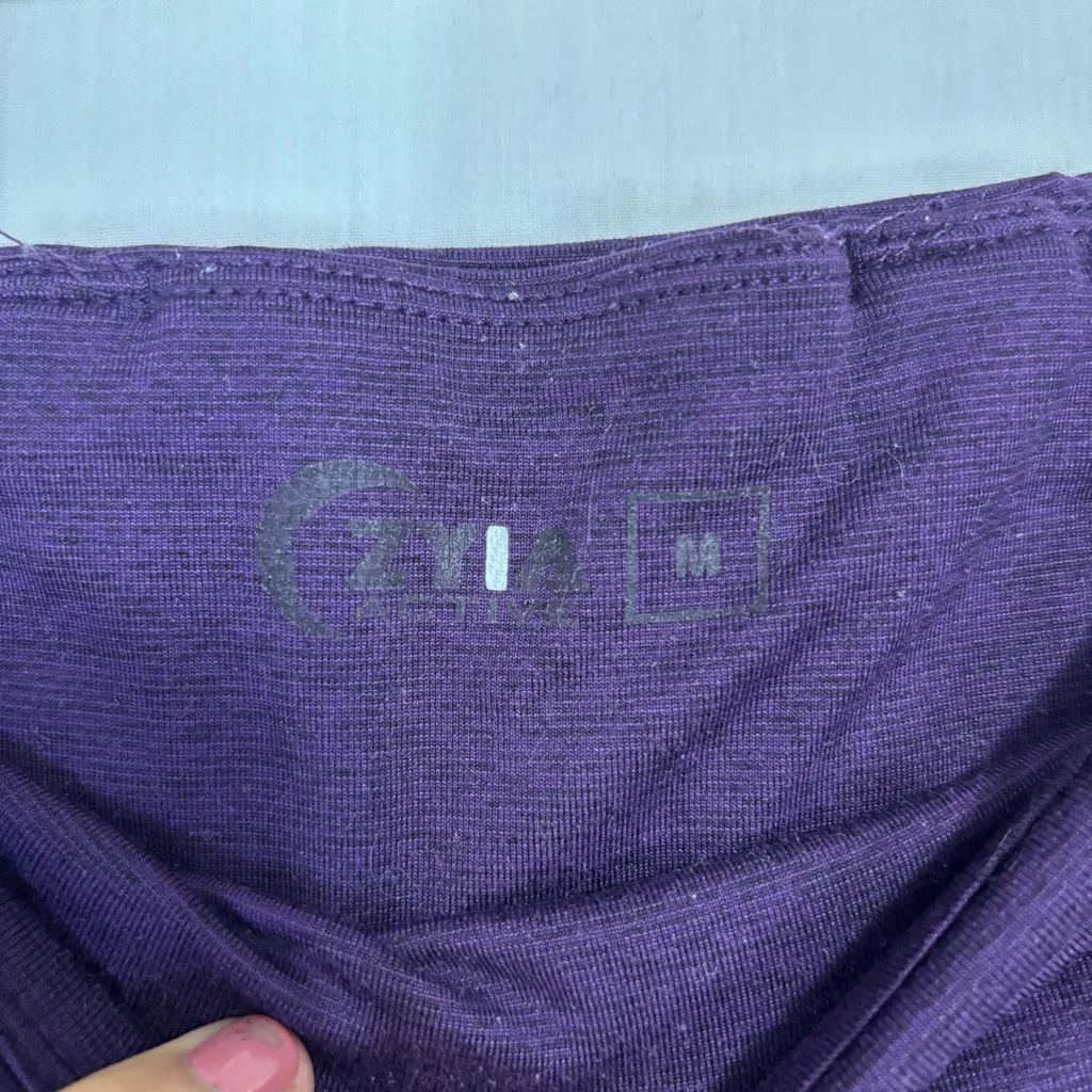 Zyia Active Hi-Rise Legging Womens M Purple Plum Side Pockets 7/8 Athletic Gym - Image 8