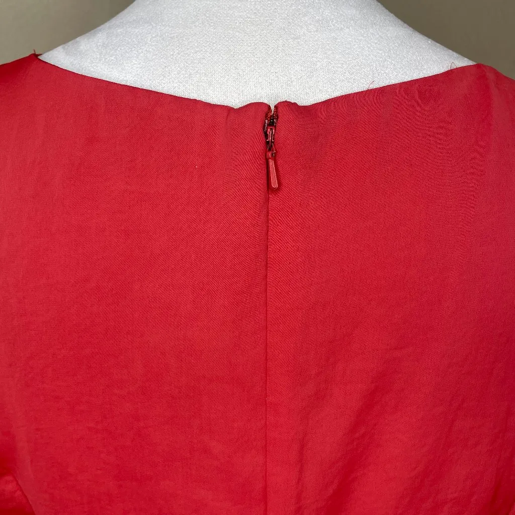 Women's Orange Sheath Midi Dress Sz 6 Career Sophisticated - Image 5