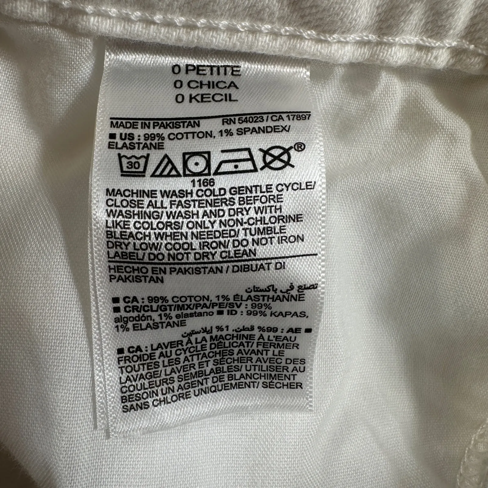 Old Navy Jeans 0 Petite Womens OG Straight Leg High Rise White Distressed Slim - Image 6