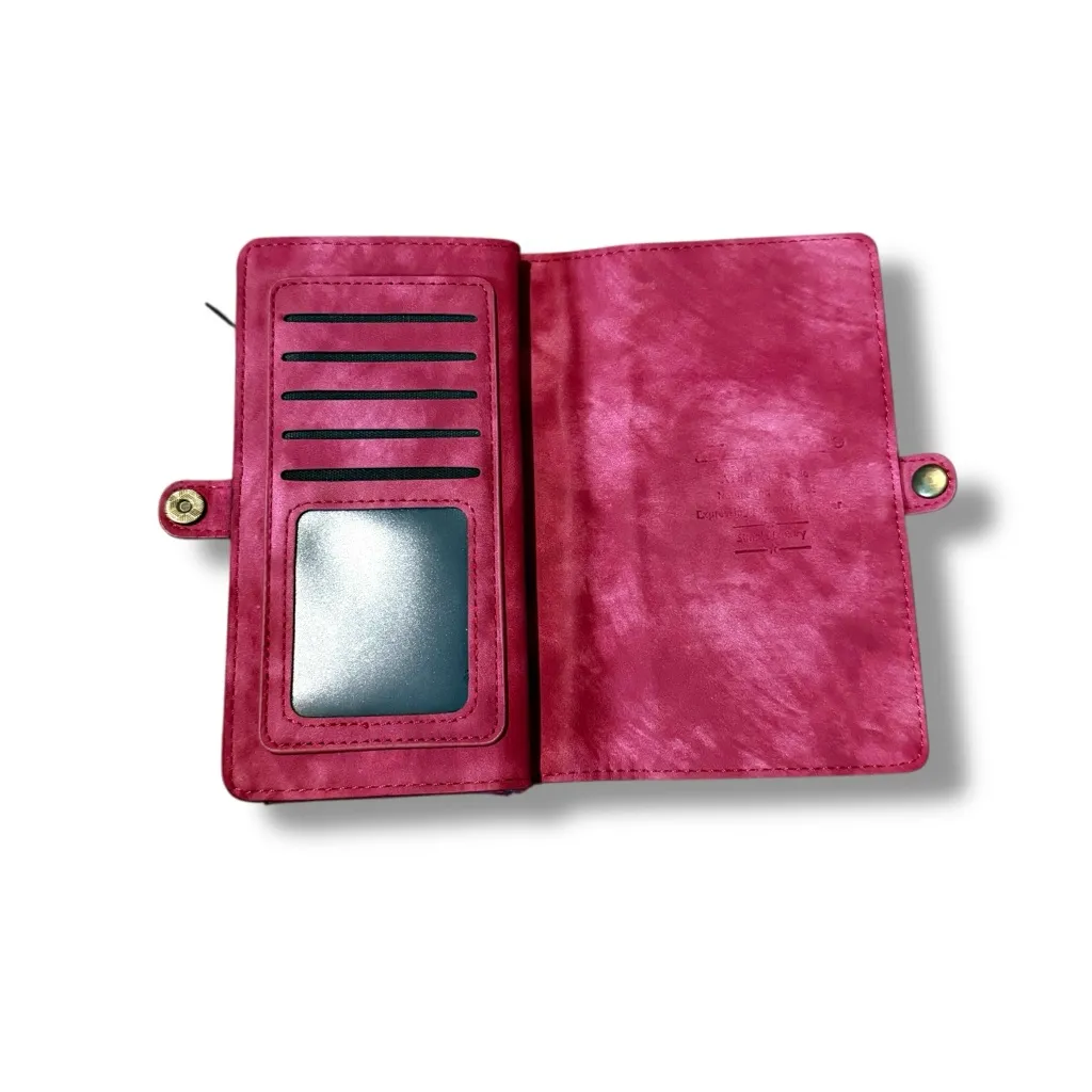 Case Me Wallet Phone Case Pink Faux Leather Multi - Image 9