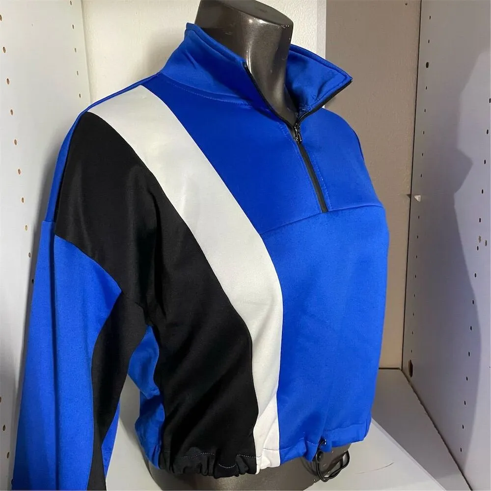 Sports Illustrated Women's Scuba Popover Crop Top Hoodie Multicolor Size M Blue Size M - Image 9