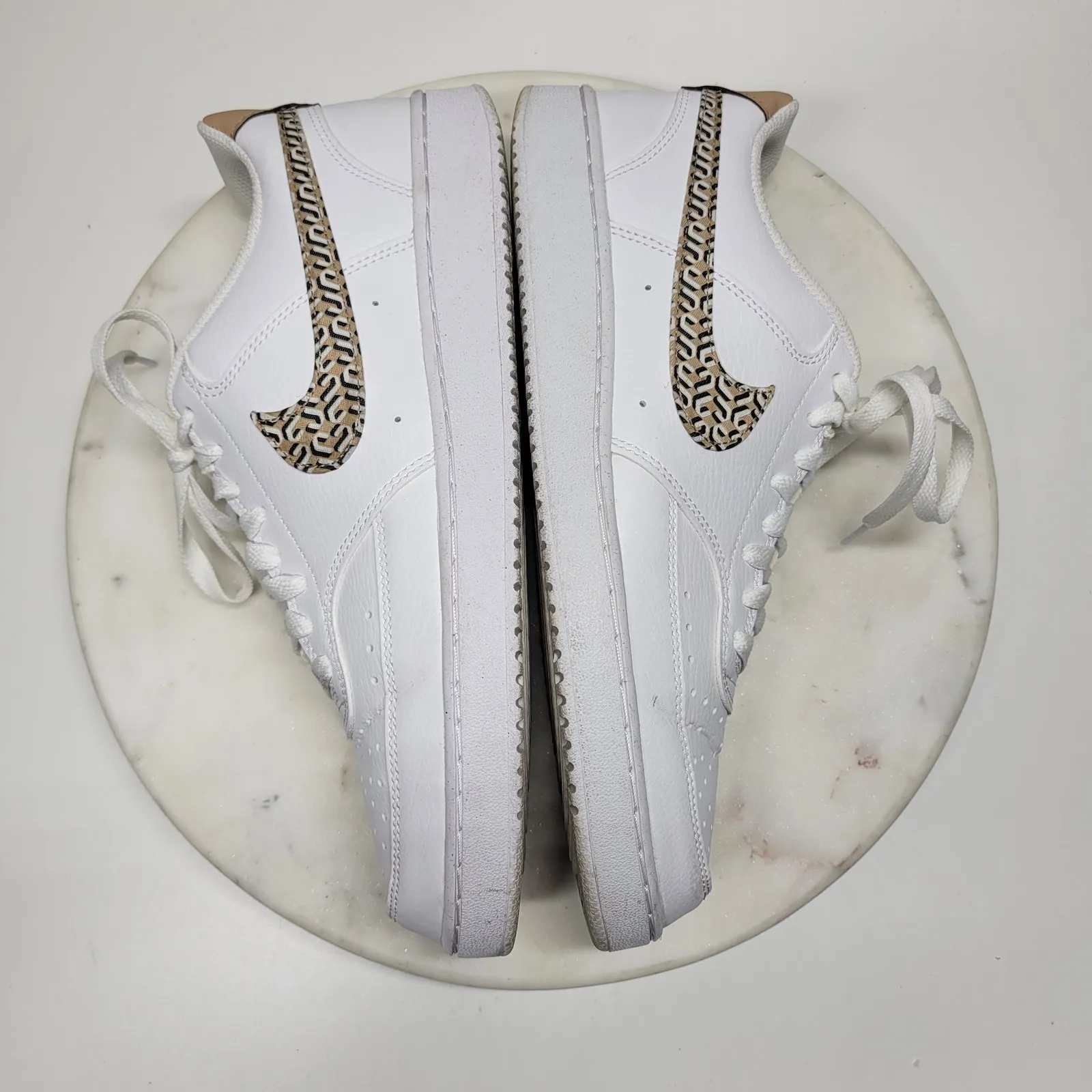 Nike Court Vision Low Next Nature x United Sneakers Womens 11 White Tan Leather - Image 14