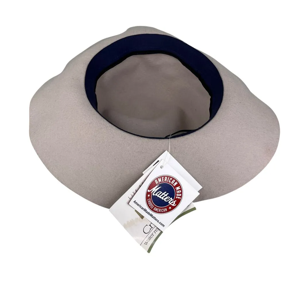 Karen Kane Wool Hat Crushable Water Repellant Taupe Black M/L New - Image 8