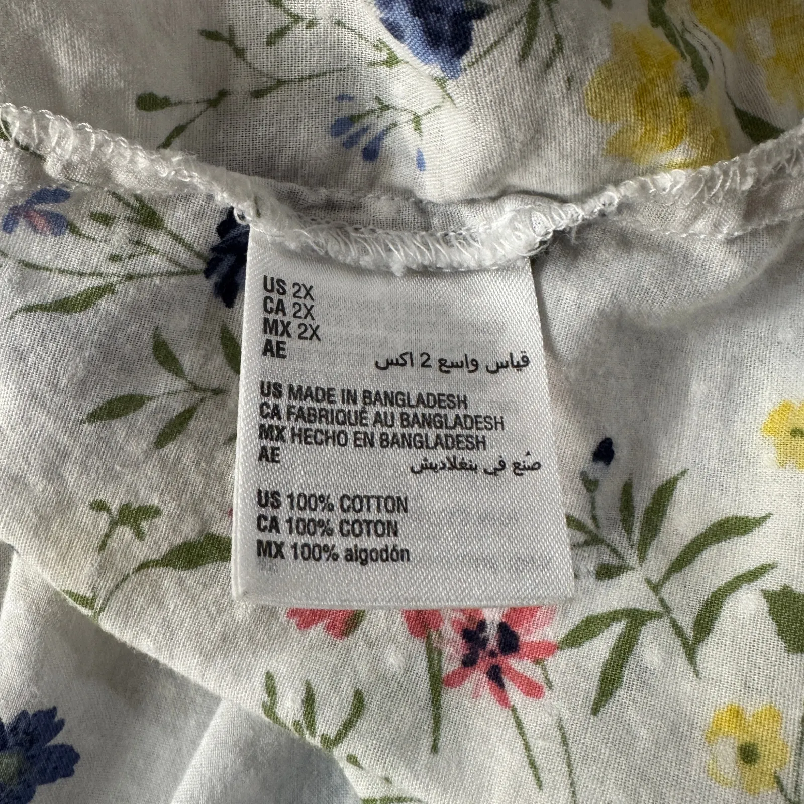 Karen Scott 2X-Large Top Swiss Dot Floral Button-Up 3/4 Sleeve Pocket Collared - Image 8