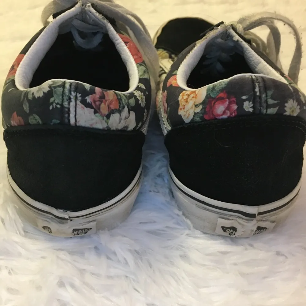 VANS Old Skool Black White Floral Lace Up Unisex Sneakers Men’s 7, Women’s 8.5 - Image 7