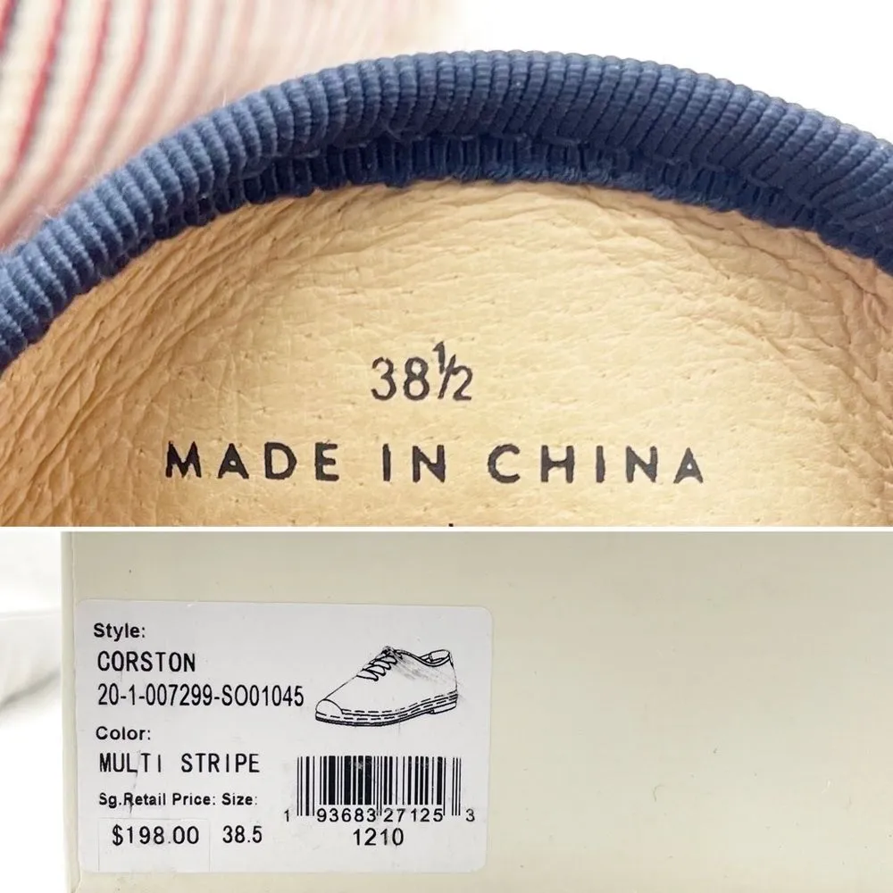 NWT Joie Corston Espadrille Sneaker Navy Red Cream Gold Women’s 38.5 US 7.5-8 - Image 13