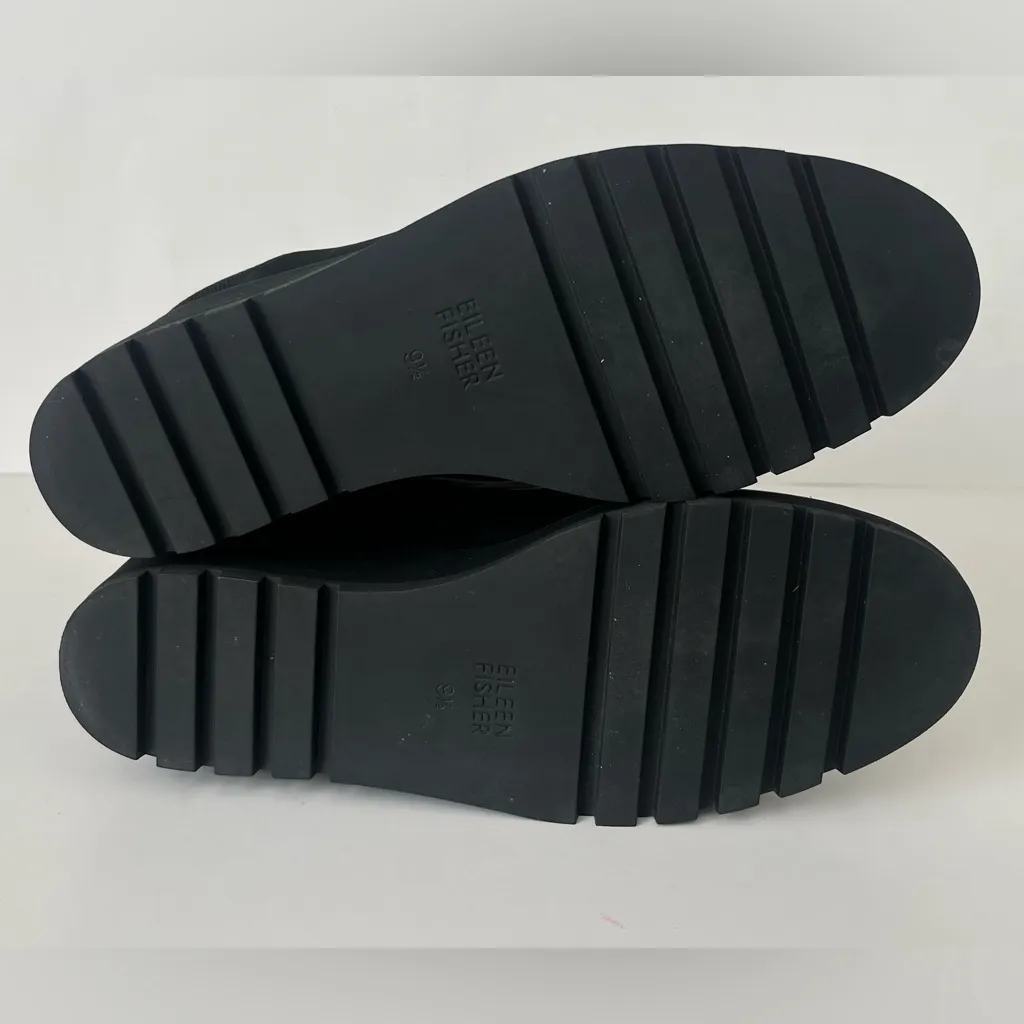 Eileen Fisher Adele wedge leather ankle boots black 9.5 - Image 7