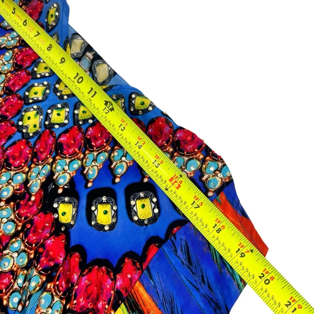 La Moda True Colors Resort Maxi T Back Kaftan Dress With Pockets Blue Size XL - Image 9