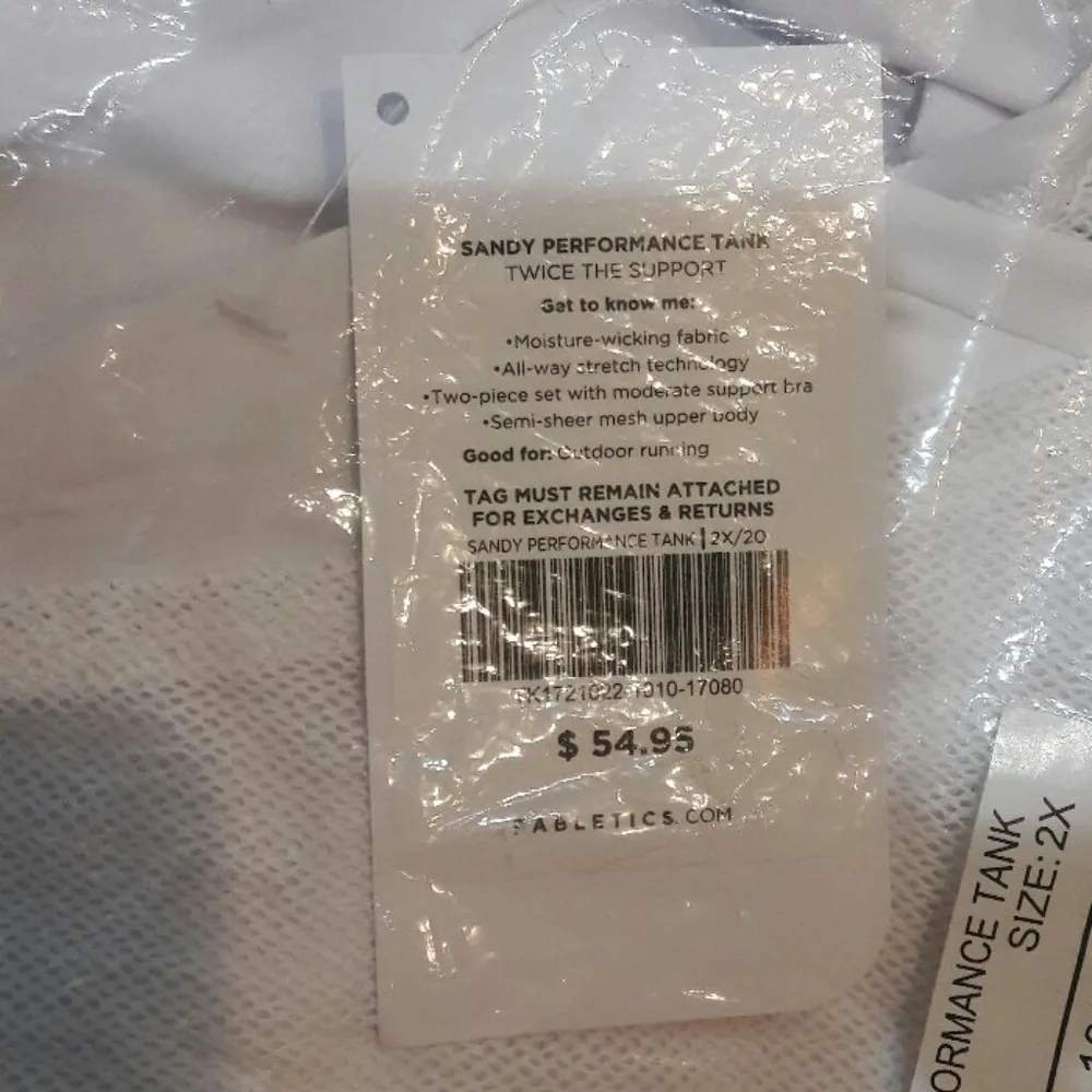 Fabletics Women’s Shirt Performance Tank 2X 20 2Pc Moderate Support Bra - Image 4