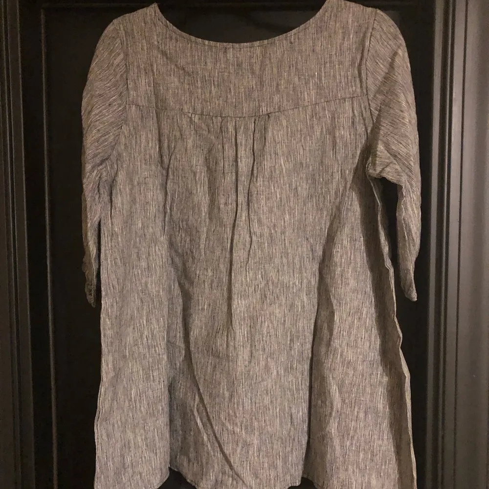 Cotton Linen Bubble Sleeve Top Size L - Image 2