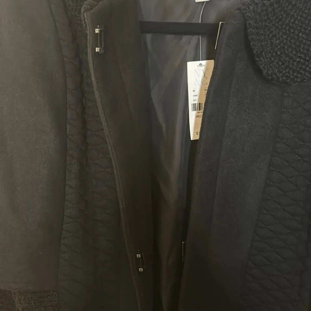 New York and Company Black Cape Pea Coat Size M Size M - Image 6