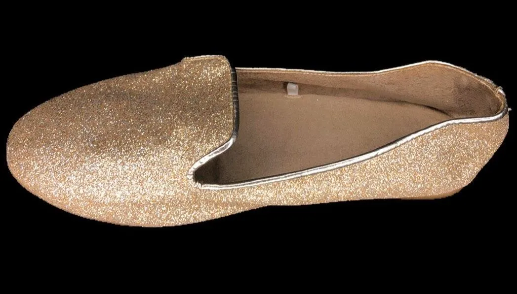 Gold Glitter Loafers Size 8 - Image 2