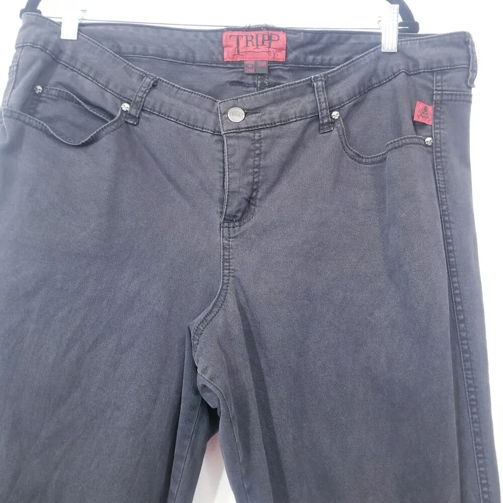 Tripp NYC Skull Studded Mid Rise Skinny Black Jeans - Image 9