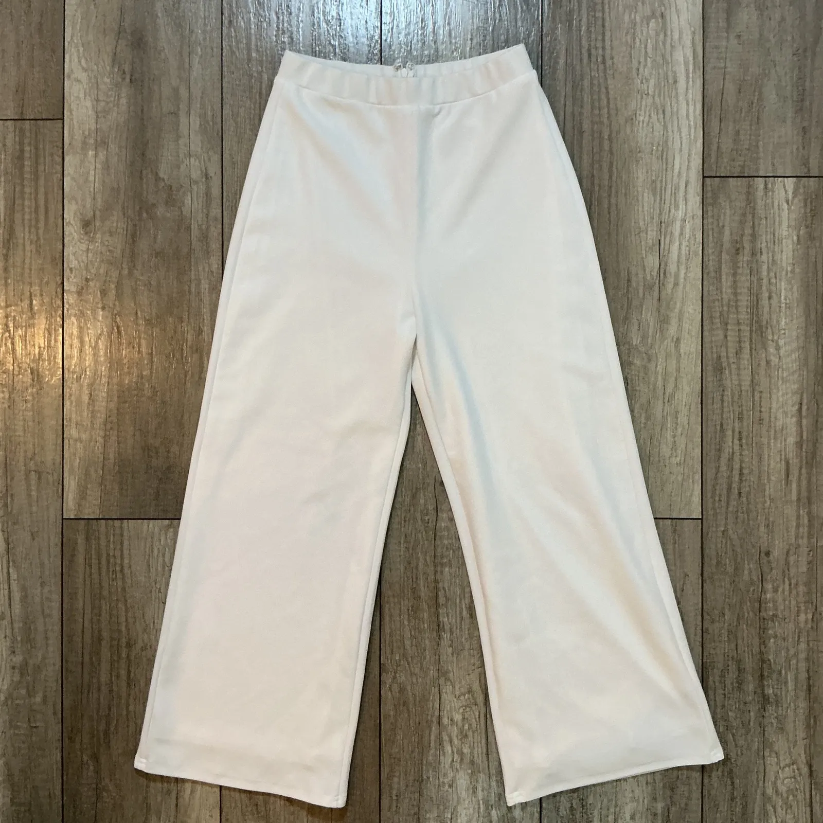 Lulus White Cropped Wide Leg‎ Pants Women's Size S High Waist Trousers - Image 2