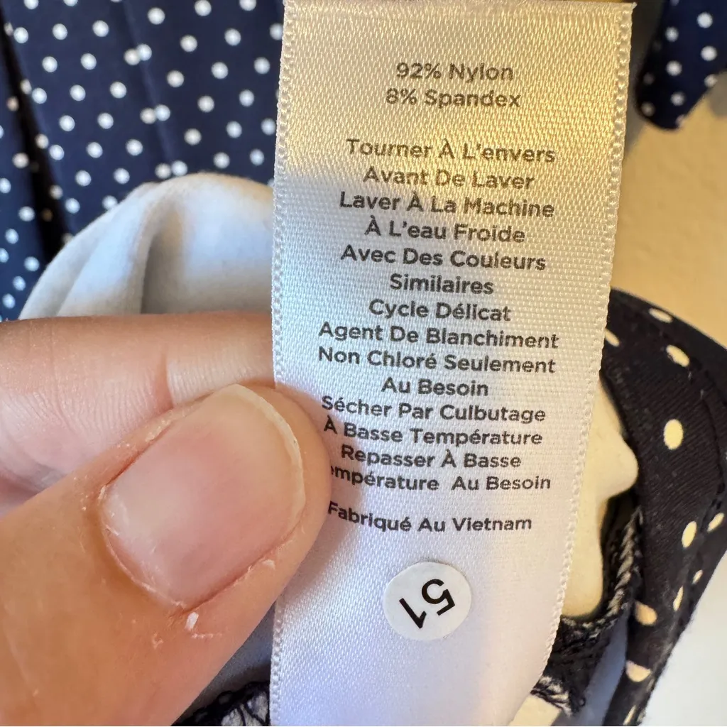 Talbots Blue Polka Dot Mini Dress Womens 2P 3/4 Sleeve Casual Sundress - Image 8