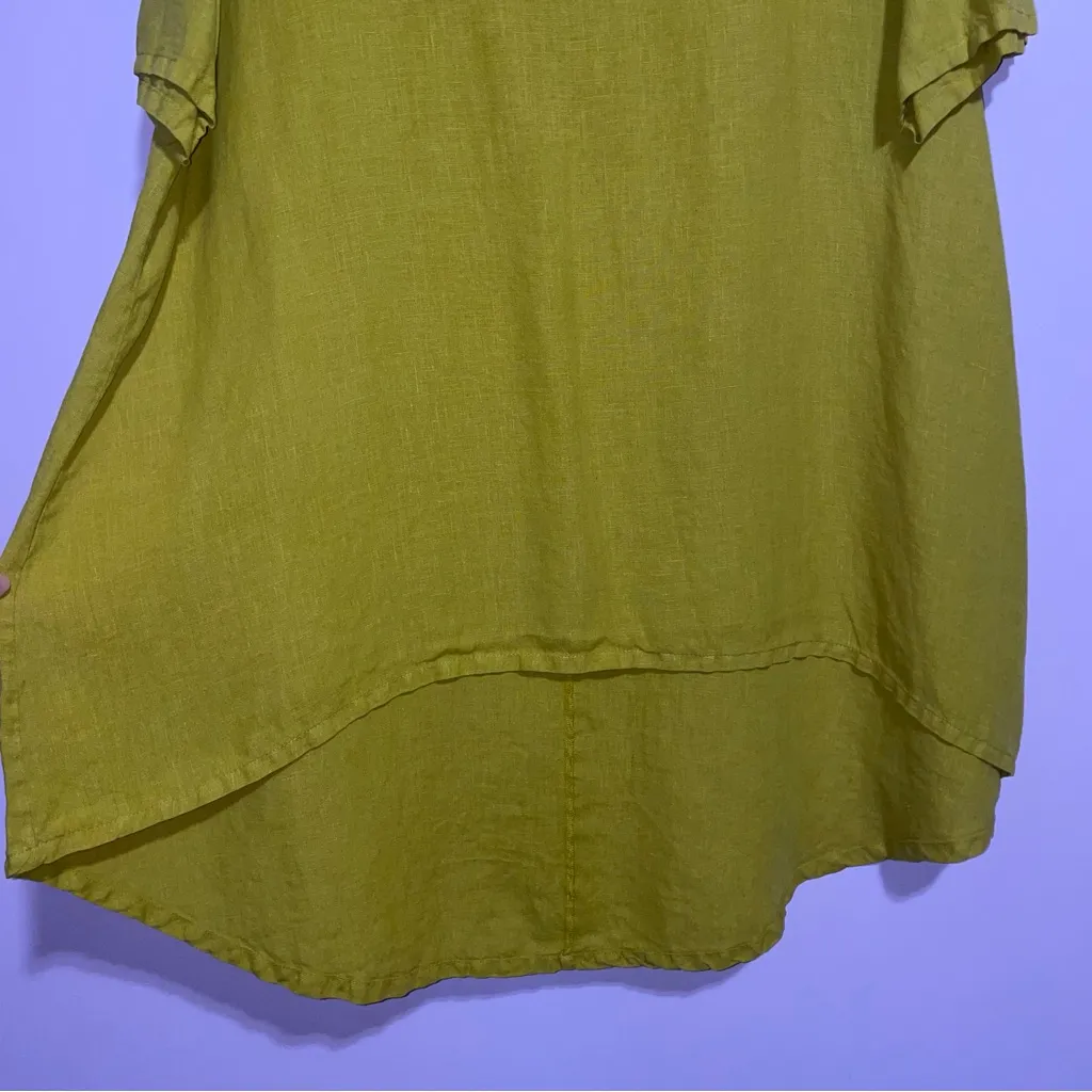 Bryn Walker Linen Tunic Top Women Size M Hi Low Lagenlook Lagom Minimalist Beach - Image 5