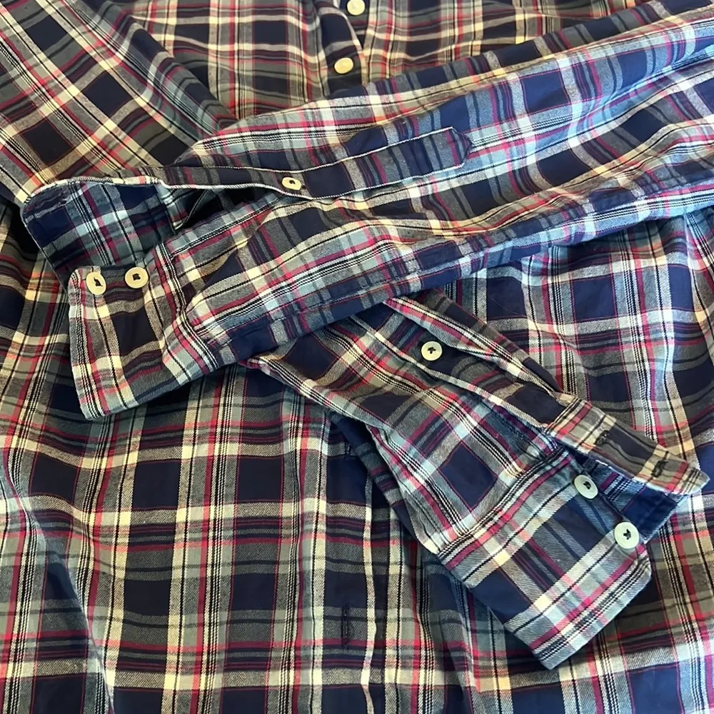 Untuckit Massandra Shirt Cotton Plaid Size 4 Blue - Image 7