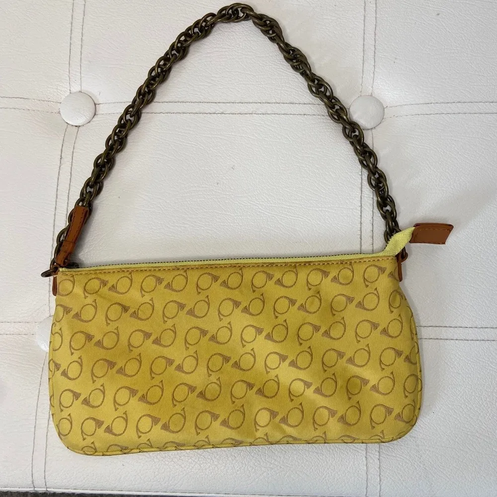 J Crew Yellow Silk French Horn Micro Bag - Image 2