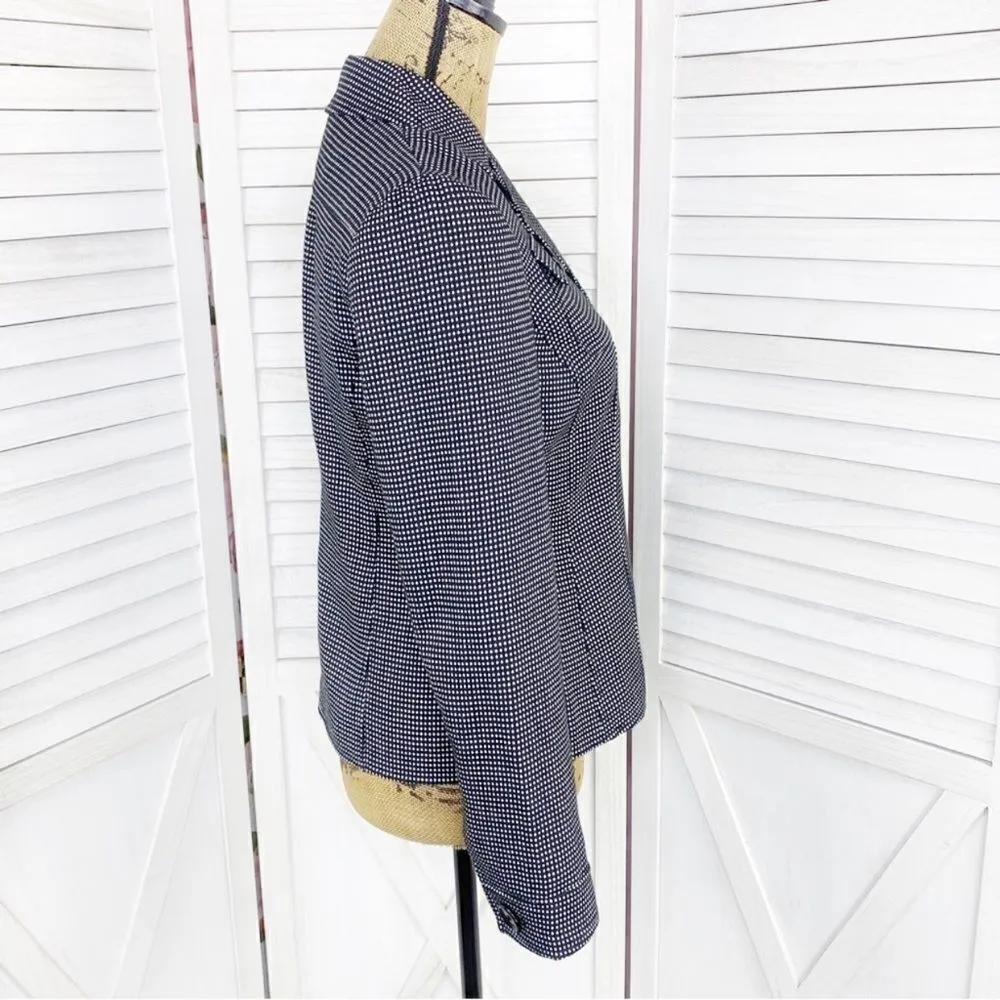 Jones New York Swiss Dot Knit Blazer Jacket Black White‎ 4P - Image 4