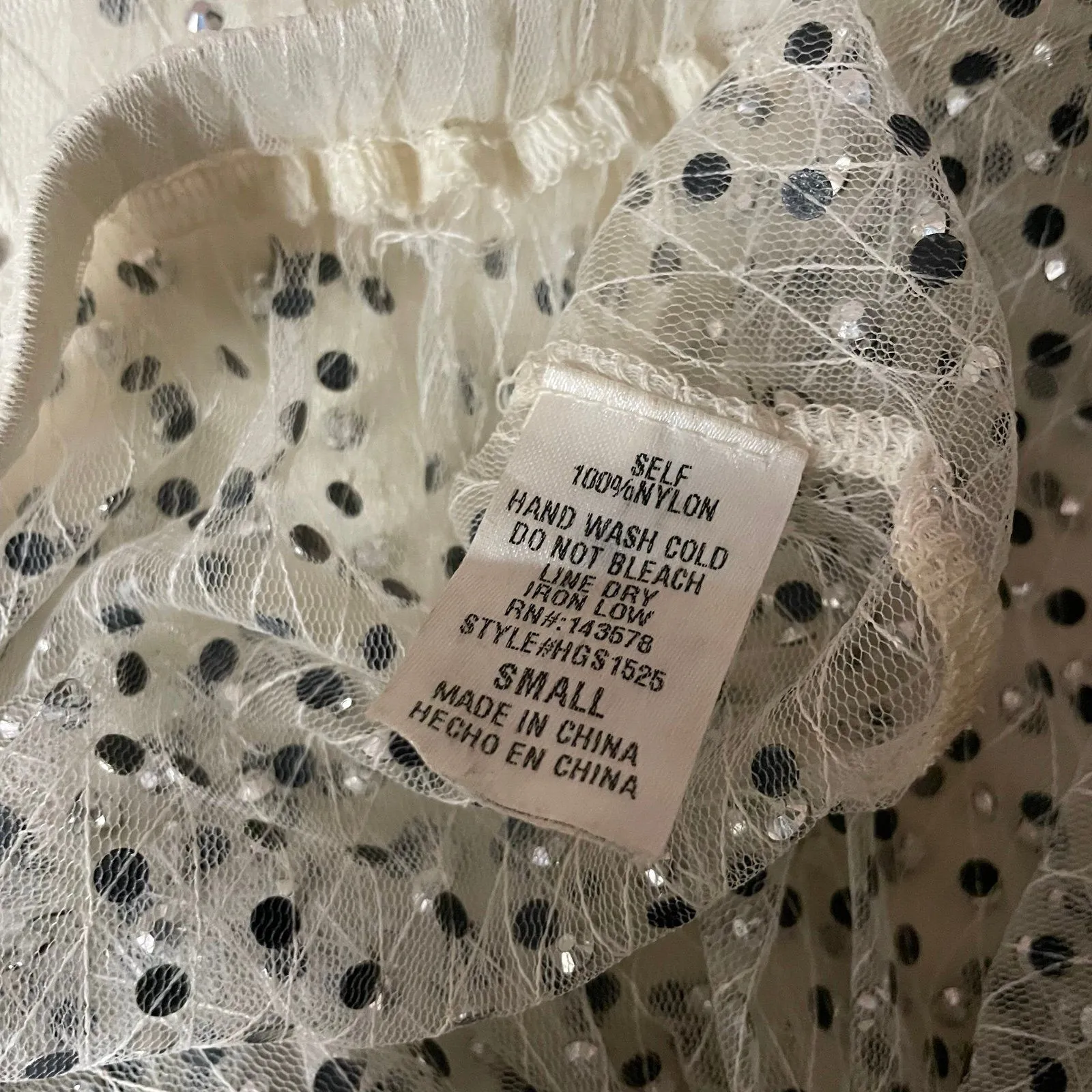 Hot & Delicious Cream Studded Mesh Side Slit Maxi Skirt Sz S (See Description) - Image 6