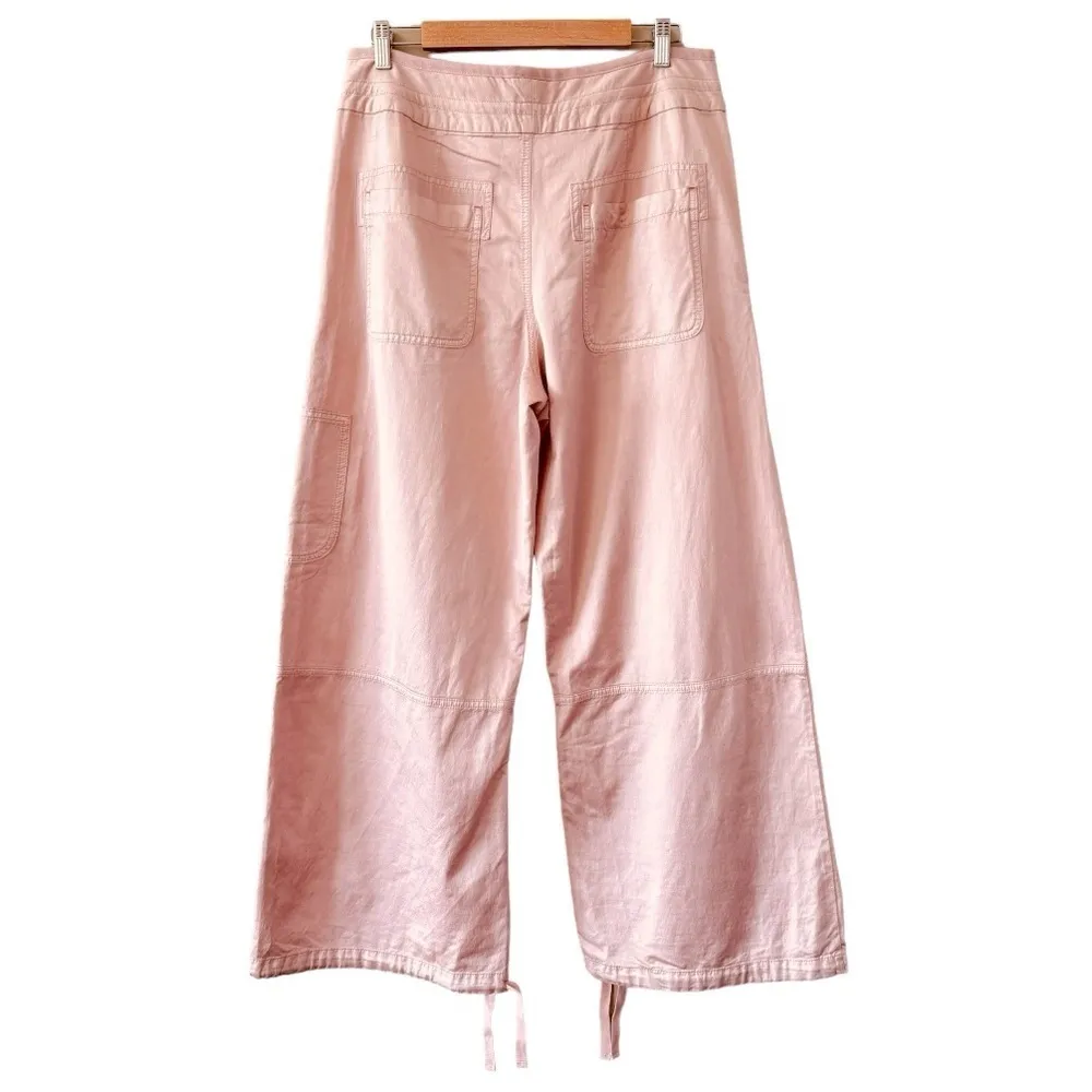 ANTHROPOLOGIE Pilcro Satin Cargo Parachute Pants Pink Combo Size 31 NEW - Image 8