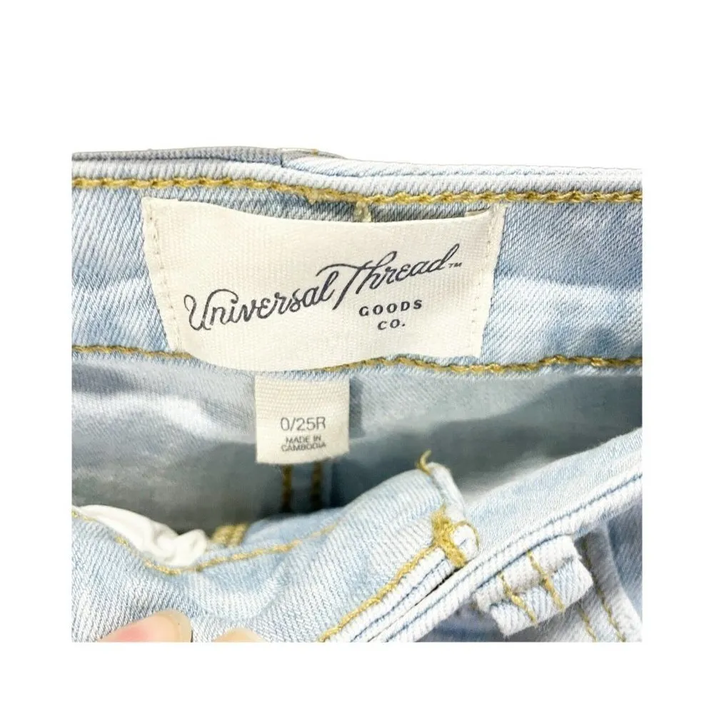 Women's High-Rise Skinny Cropped Jeans - Universal Thread Blue Size 0 Distressed - Image 4