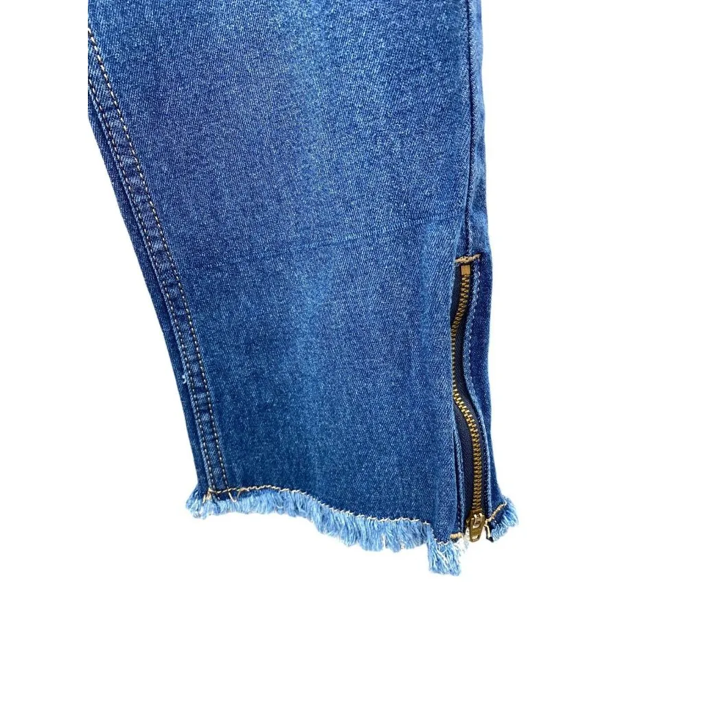 The Roadster Life Co Womens Size 32 Cropped Zipper Ankle High‎ Waist Distressed - Image 2