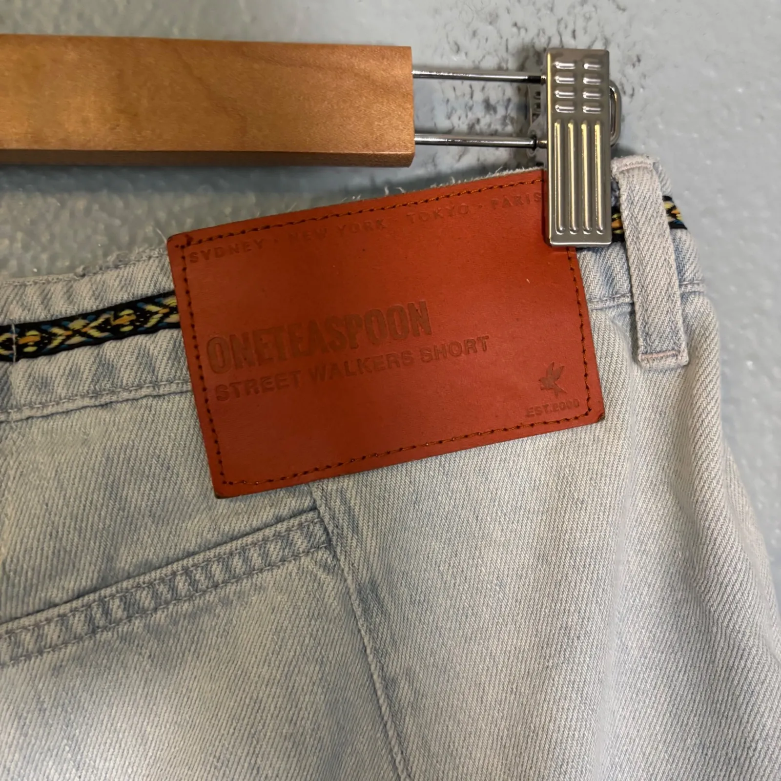 One Teaspoon Streetwalkers High‎ Waist 80S Fit Denim Shorts Aztec Blue Size 30 - Image 10