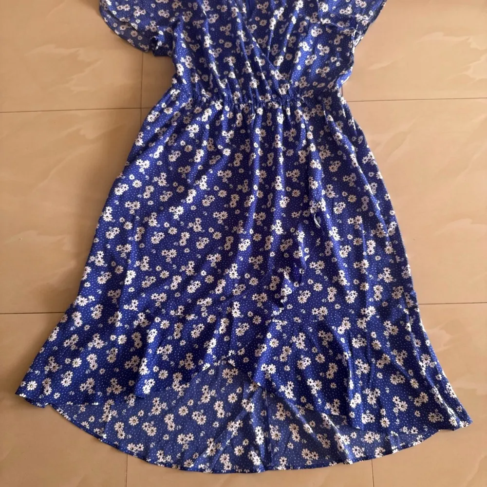 Lane Bryant - Floral Maxi Dress - High Low - Size 14- Blue Flowers flare - Image 16