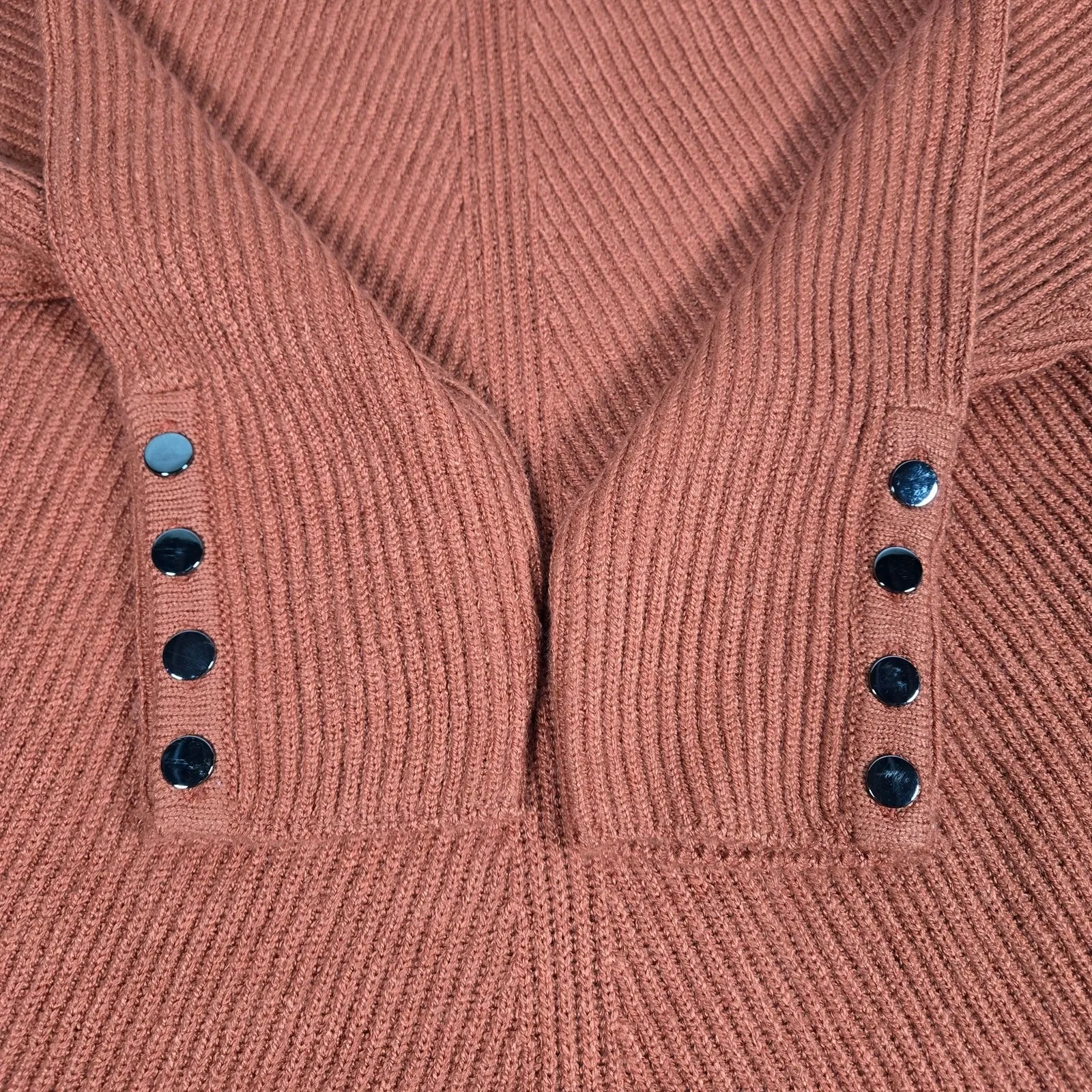 Violets & Roses Saoirse Mock Neck Sweater in Fire Heather S NWT Orange - Image 5