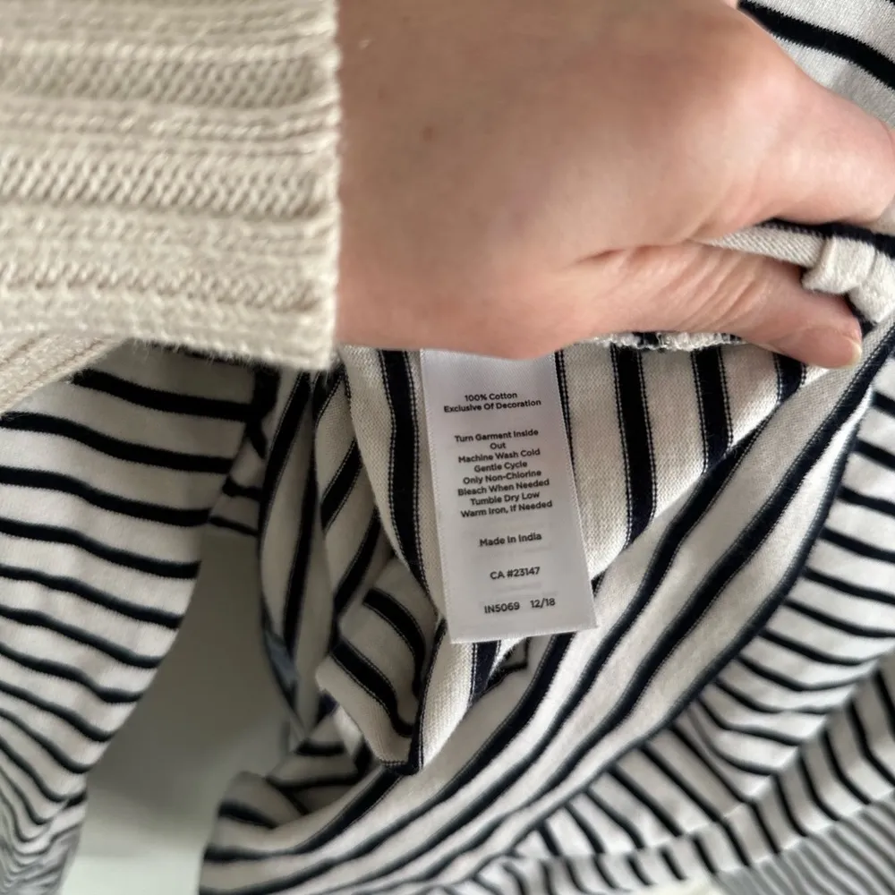 Talbots Striped Floral Embroidered Long Sleeve Top - Image 4