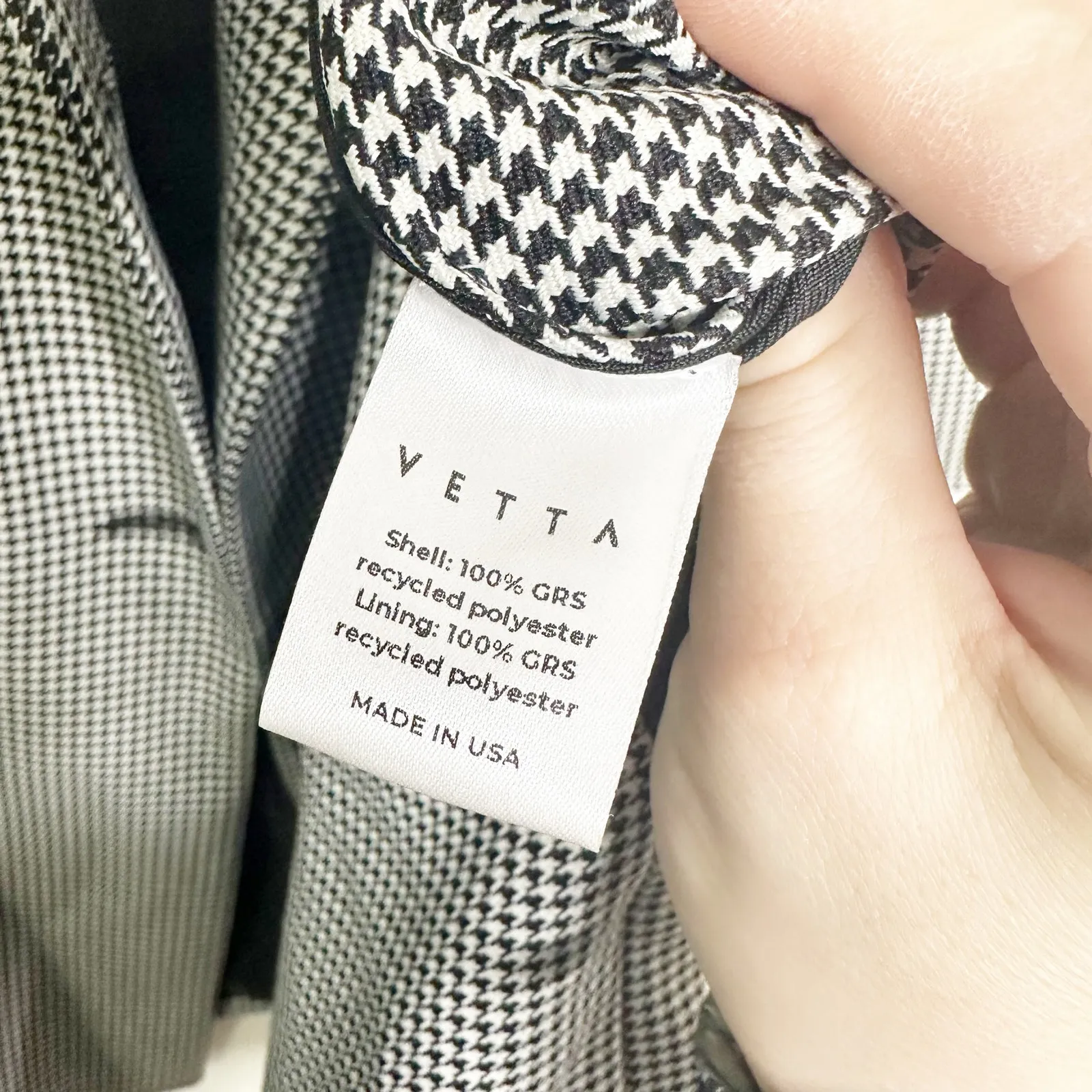 Vetta Capsule Convertible Blazer Vest Dress Black & White Houndstooth XS - Image 9