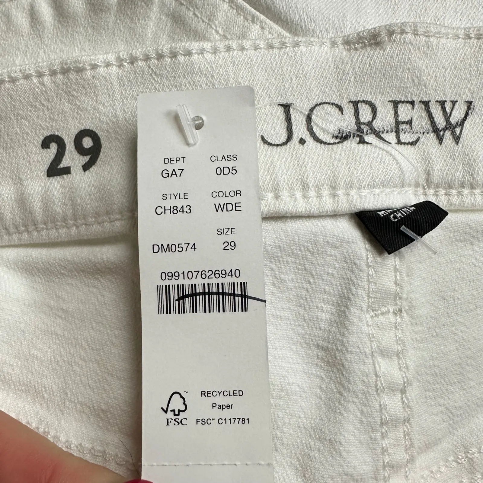 NWT J. Crew Lower-Rise Full-Length Slim-Wide Jean White Size 29 Summer Preppy - Image 6