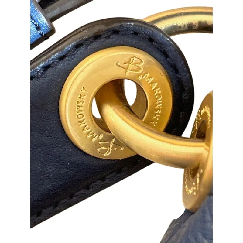 B. Makowsky Colorblock Leather Crossbody Bag – Blue, Cream & Taupe Blue - Image 3