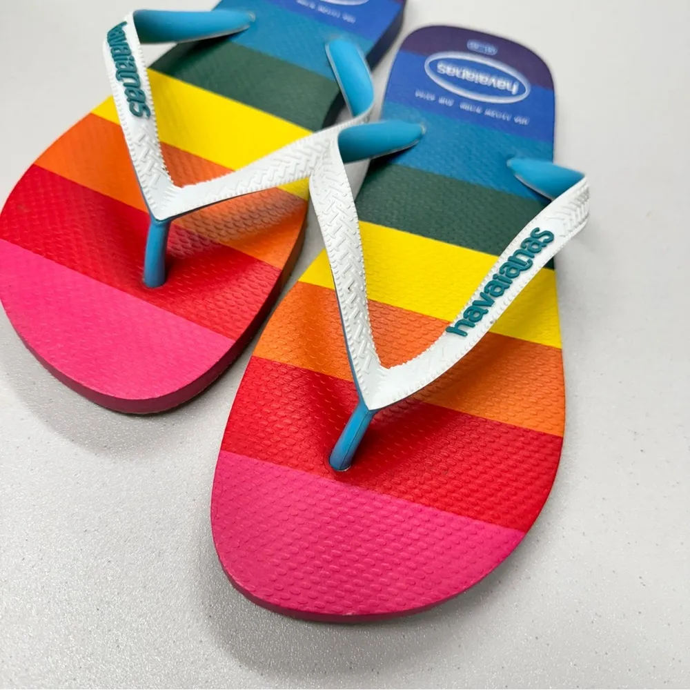 Havaianas Rainbow Flip Flop Sandals Thongs Womens 11/12 Beachy Vacation Casual - Image 4