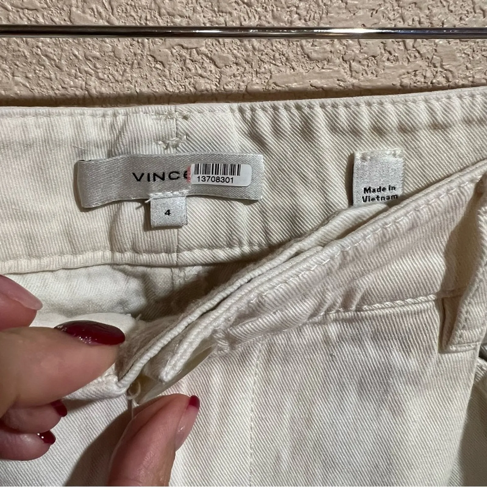 Vince Cream Casual High Rise Wide Cropped Leg Pants 4 - Image 7