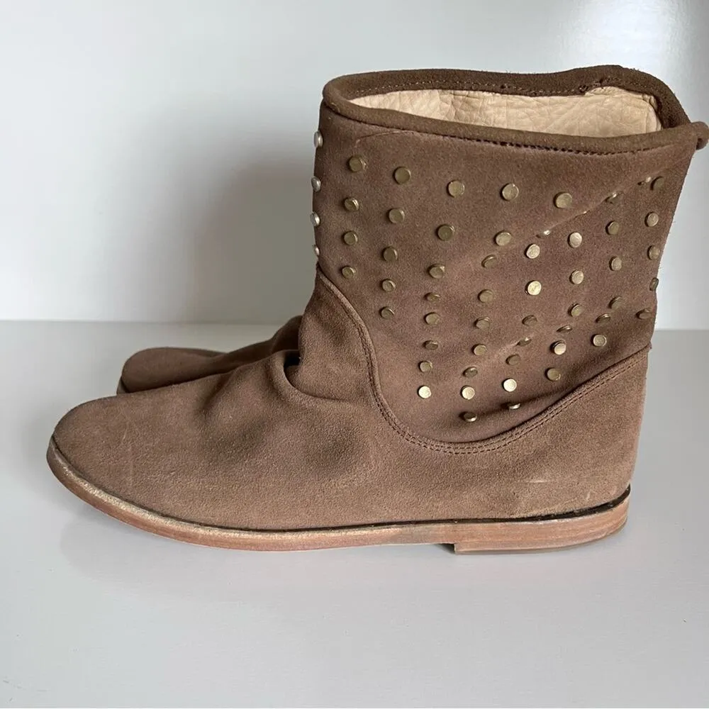 Beek Studded Junco Suede Ankle Boots Tan Size 11 - Image 5