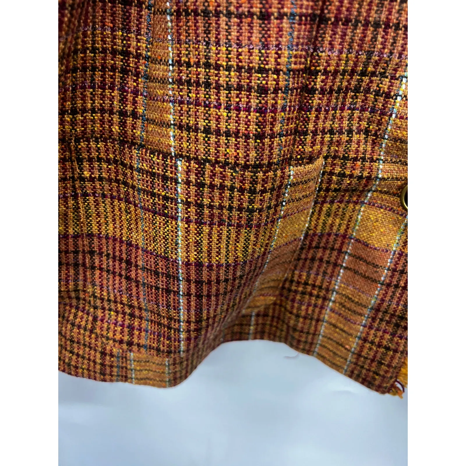 Coldwater Creek Cotton Houndstooth Blazer Jacket V#B193 Multicolor Size 12 - Image 6