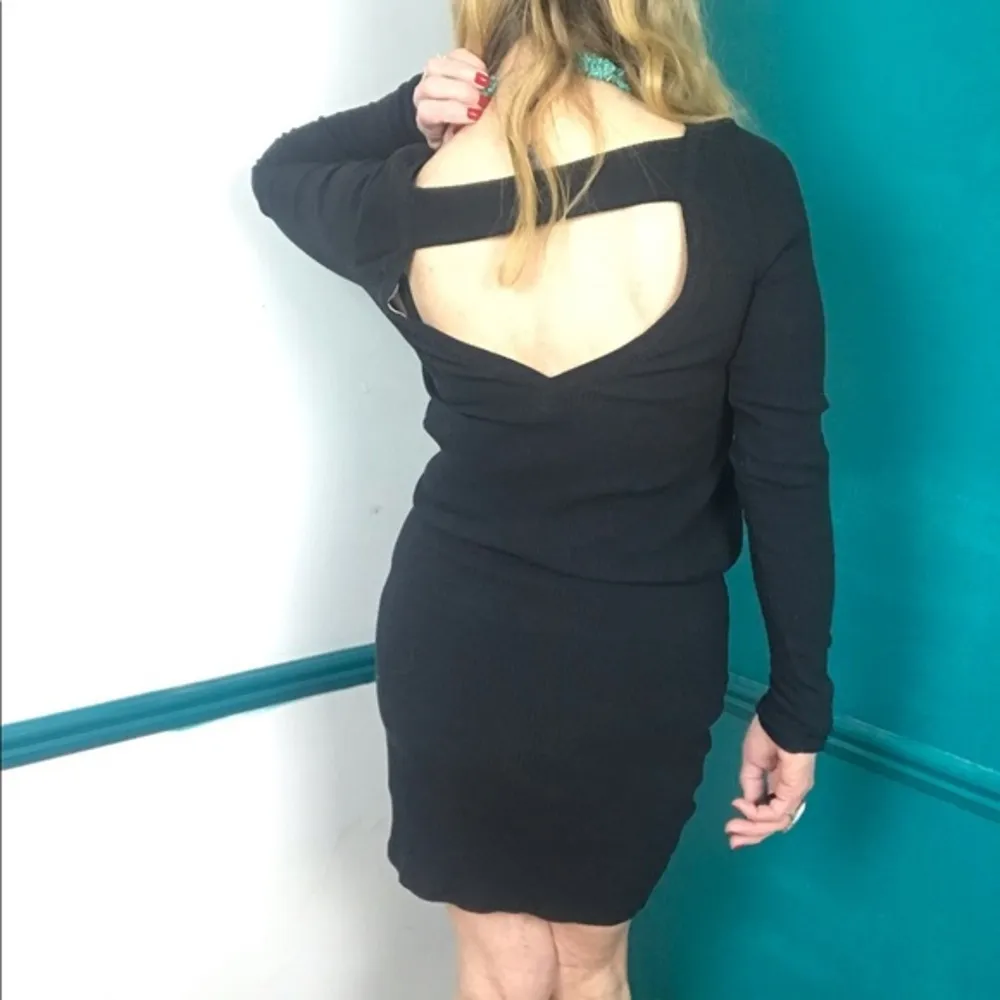 Free People black knit cut out back dress - Image 2