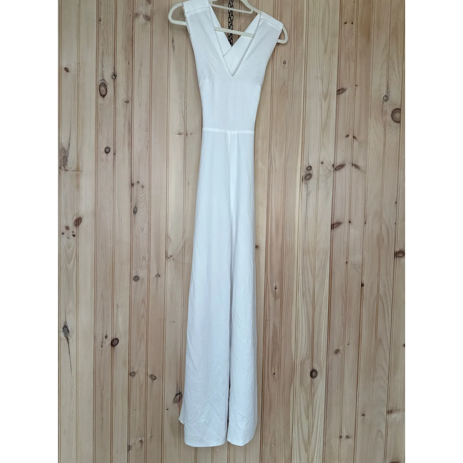 NWT Lulus Thinking Out Loud White Backless Jumpsuit Cocktail Classy Size XS - Image 2