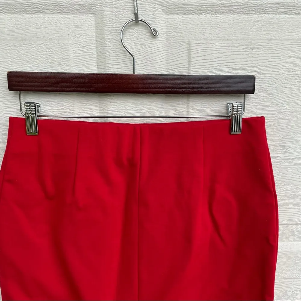 J Jill Women’s Skirt Red Pull On Stretch Pencil Small - Image 5