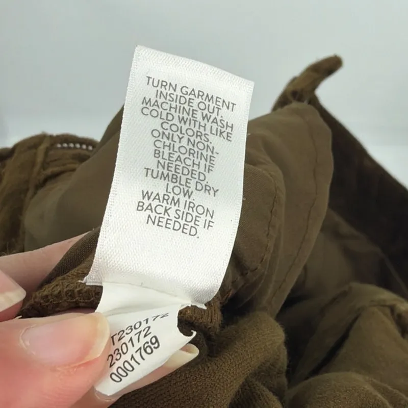 J.Jill Brown Velvet Pants 2P Winter Quiet Luxury Minimalist Olive Brown Preppy - Image 9