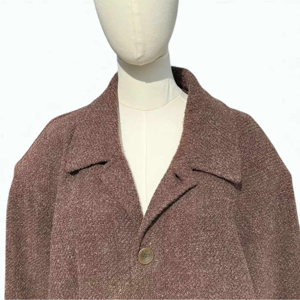Vintage 90s The Territory Ahead Wool Alpaca Blend Brown Trench Coat Size L - Image 2