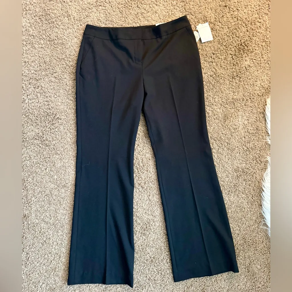 Laundry by Shelli Segal Size 10 Regular Modern Fit Flare Black Dress Pants - Image 2