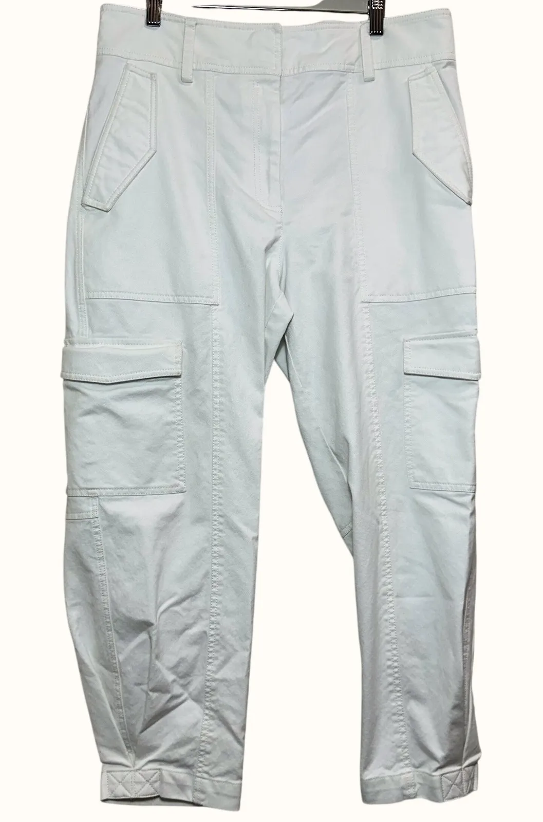 Derek Lam 10 Crosby Womens Elian White Utility Stretch Cargo Pants Women's 14 - Image 1