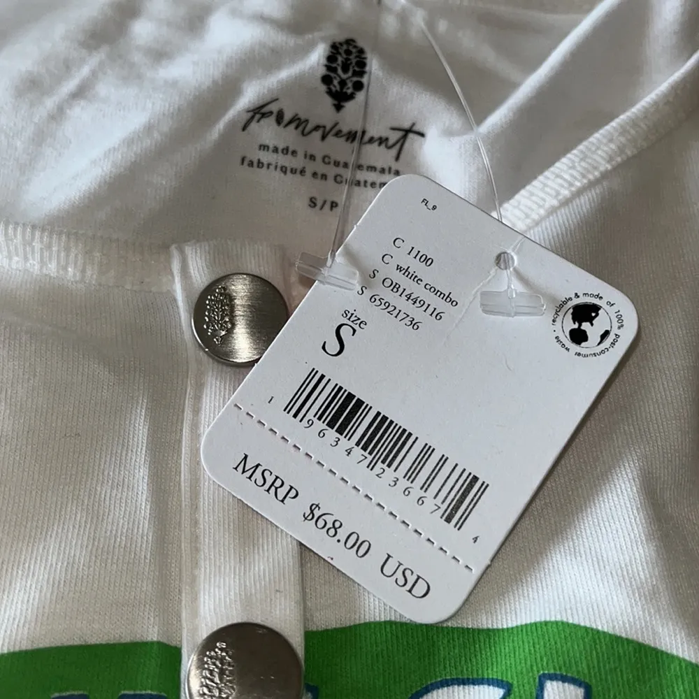 NWT Free People X FP Movement Inhale Henley Graphic T-Shirt - Image 10