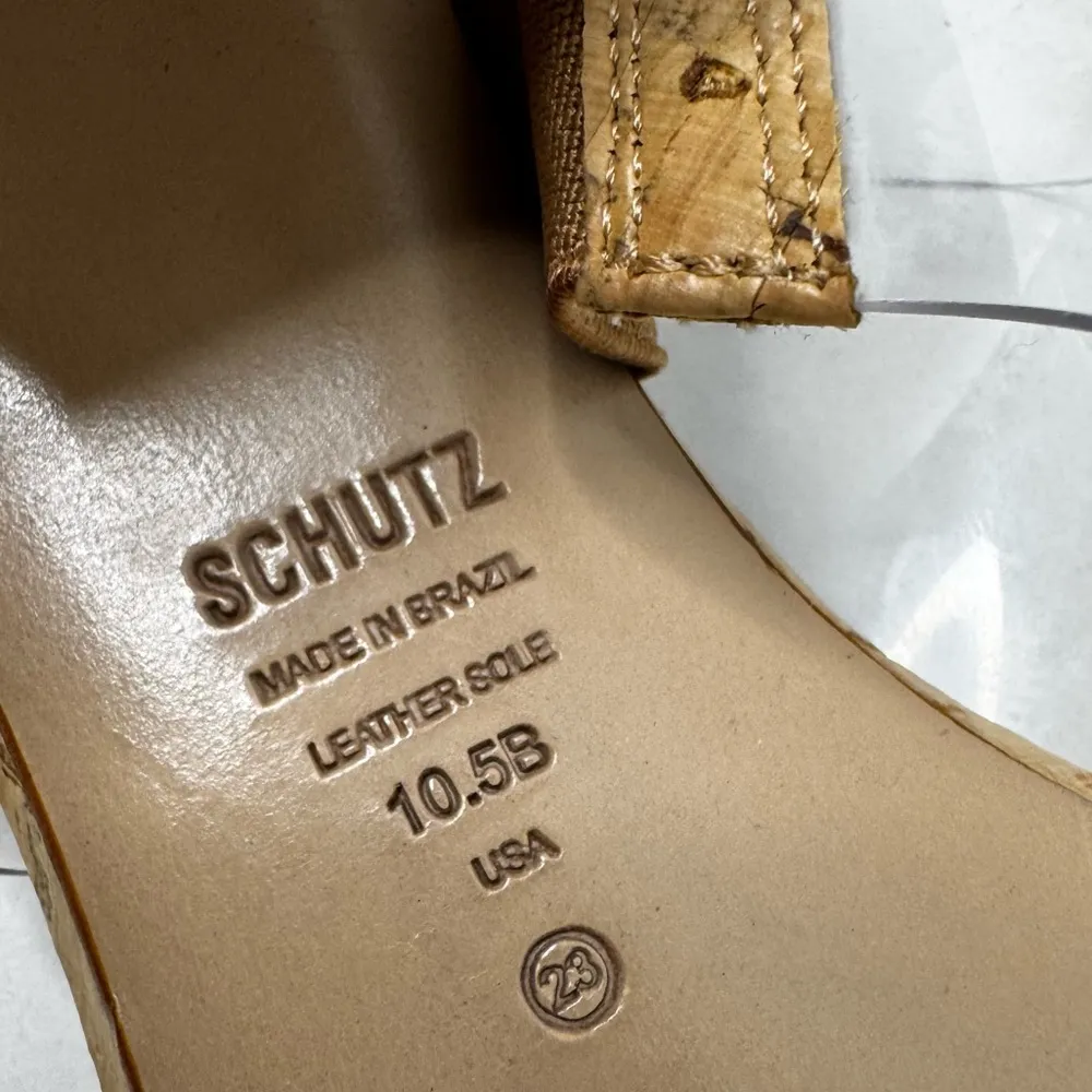 SCHUTZ Clear Cork Block Heel Victorie Heels - Image 12