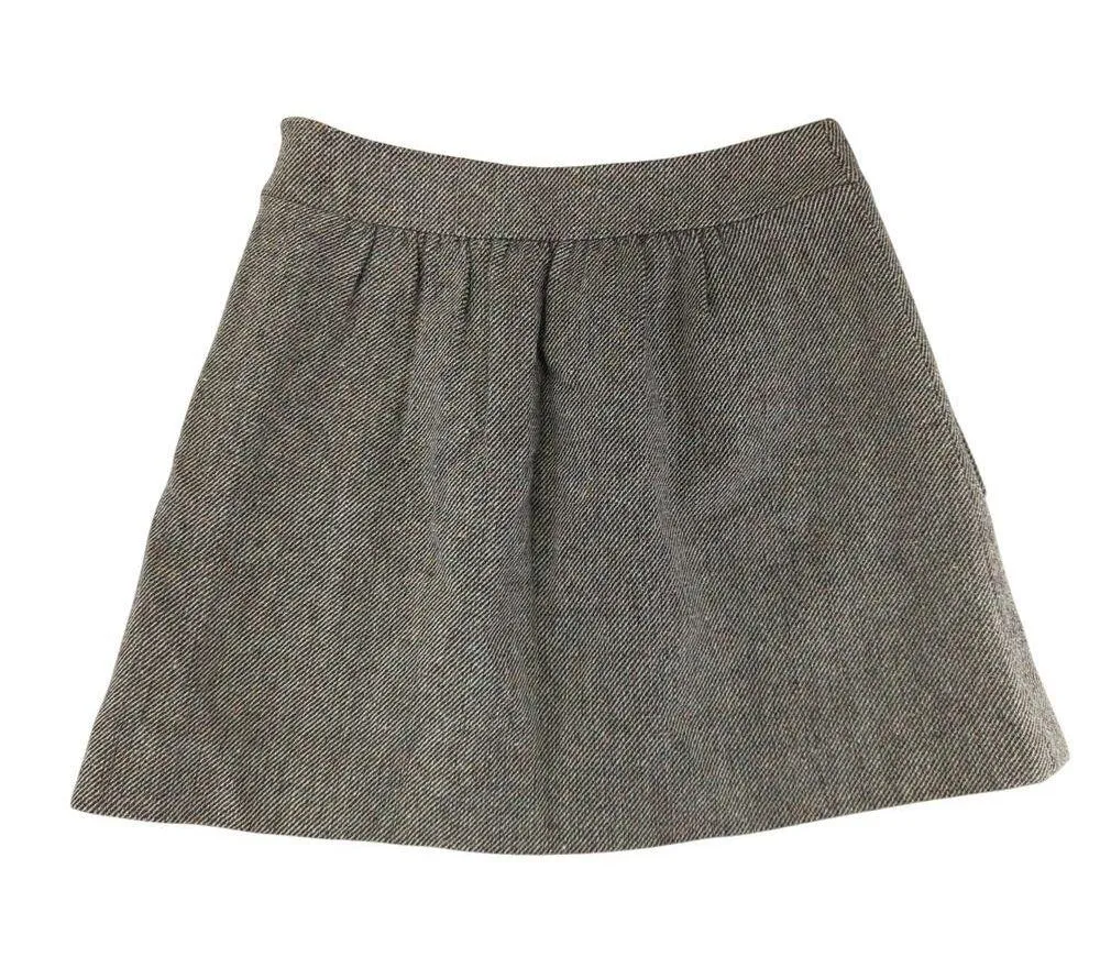 J.Crew Factory Tweed Wool Blend Mini Skirt Pleated Academia Schoolgirl Women's 6 Brown - Image 2