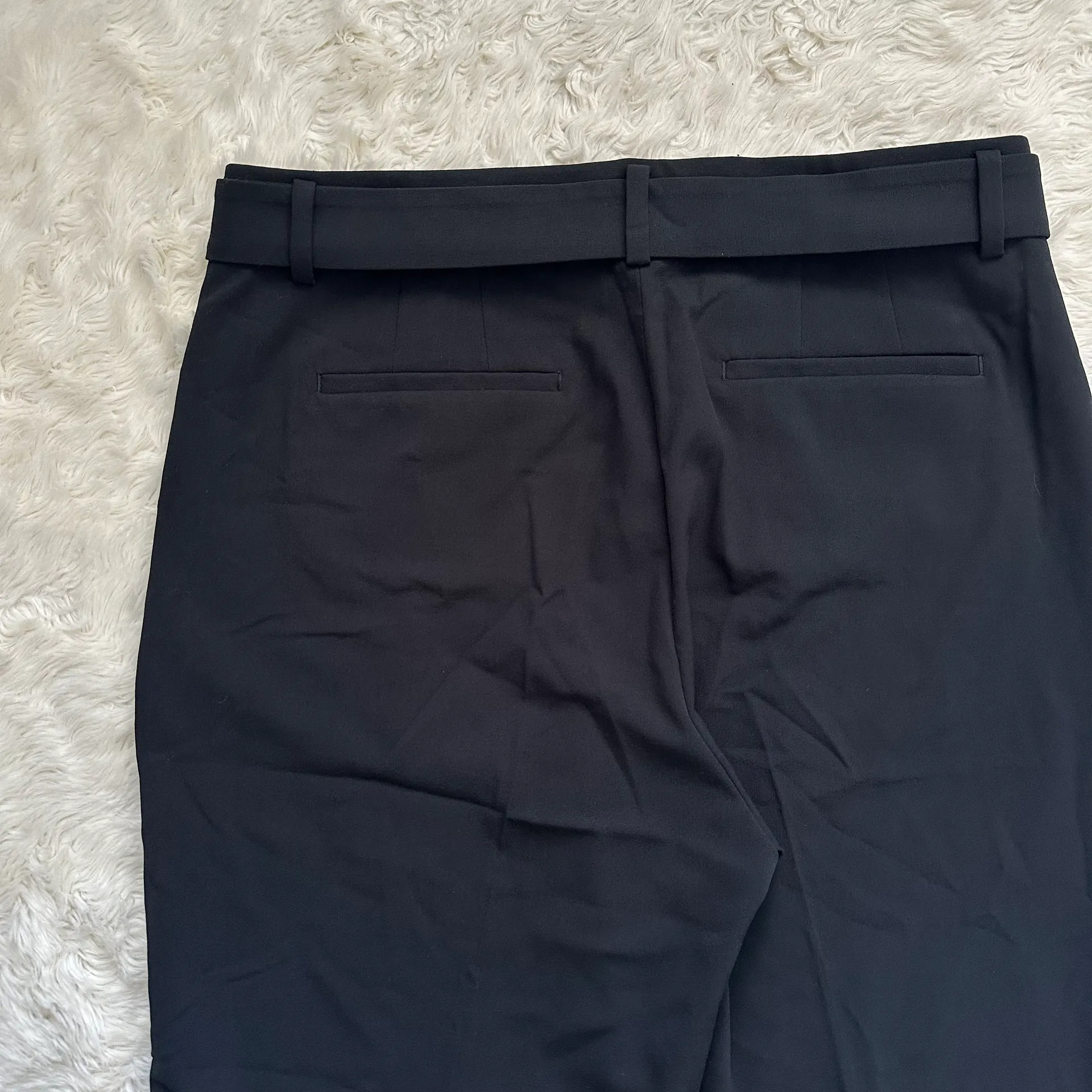 J. Crew Factory Pants Petite Belted Straight-Leg Trouser Black 12P NWT New - Image 5