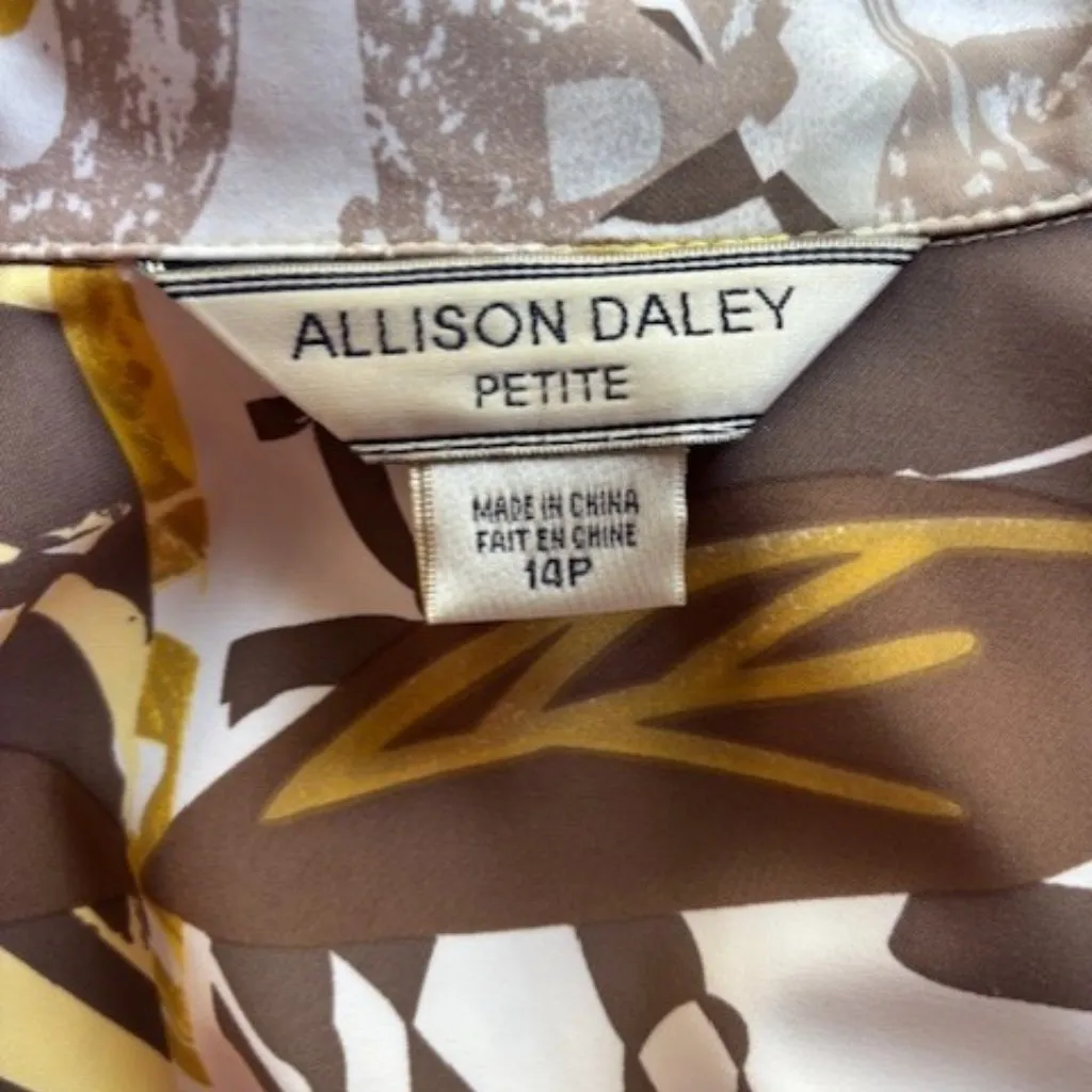 Allison Daley 14P Yellow Brown Jacket Long Sleeve Floral Contemporary Boho Chic - Image 10